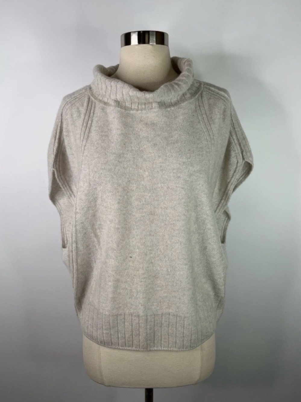 Daily Practice 100% Cashmere Sleeveless Cowl Neck Sweater Vest in Cream